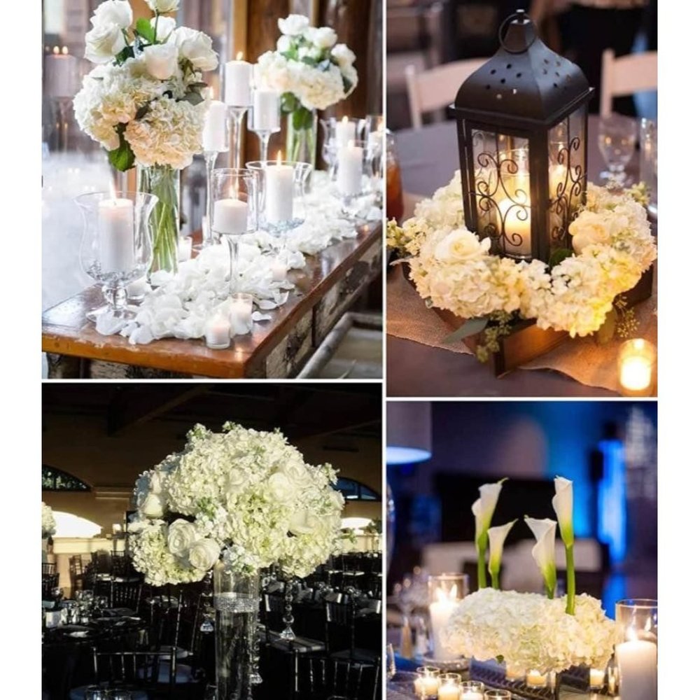 10 pack | Champagne Silk Hydrangea Flower with Stems Wedding Home Bouquet Center